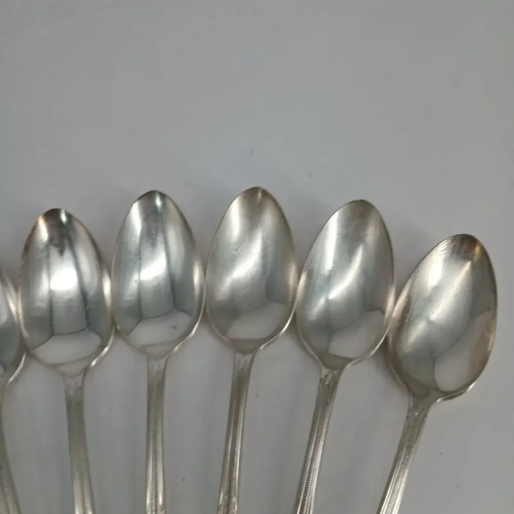 8X Tbsp 1937 Rogers Silverplate Cotillion Collection Oval Table Spoons